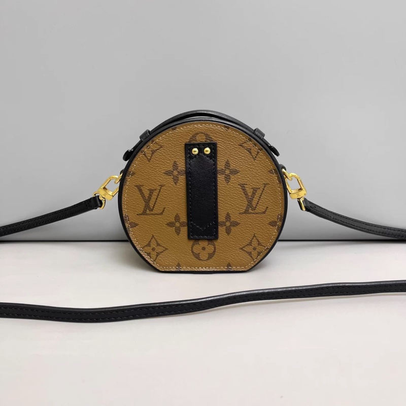 LV路易威登 老花焦糖色mini硬圓餅包 芯片款-1