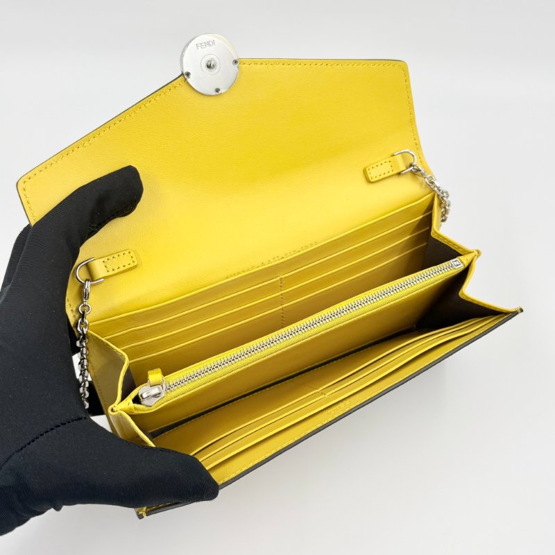 FENDI - 黃色拚FF LOGO WOC 斜背包-13