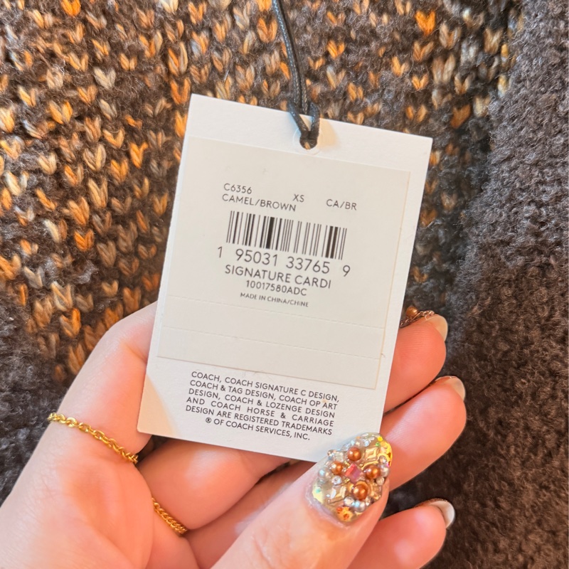 全新 吊牌未拆 coach 美拉德針織外套-2