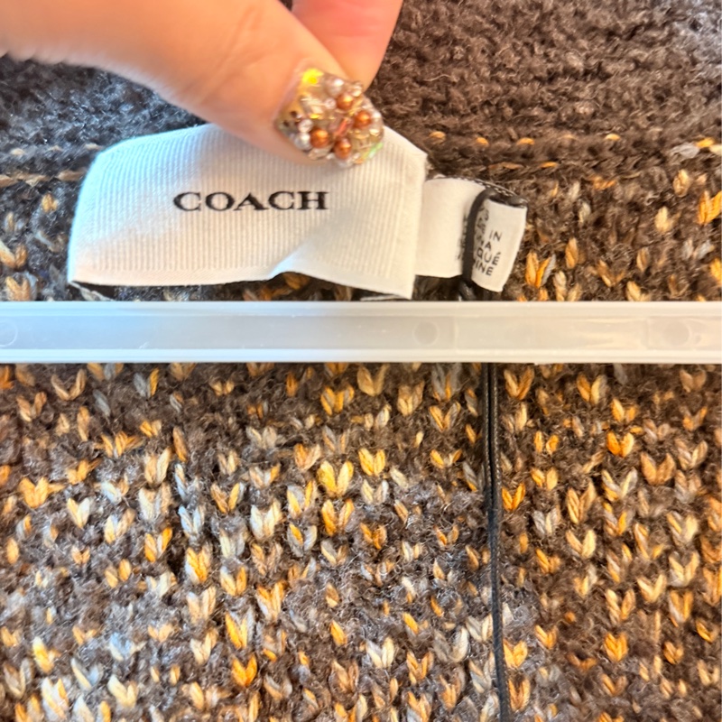 全新 吊牌未拆 coach 美拉德針織外套-10