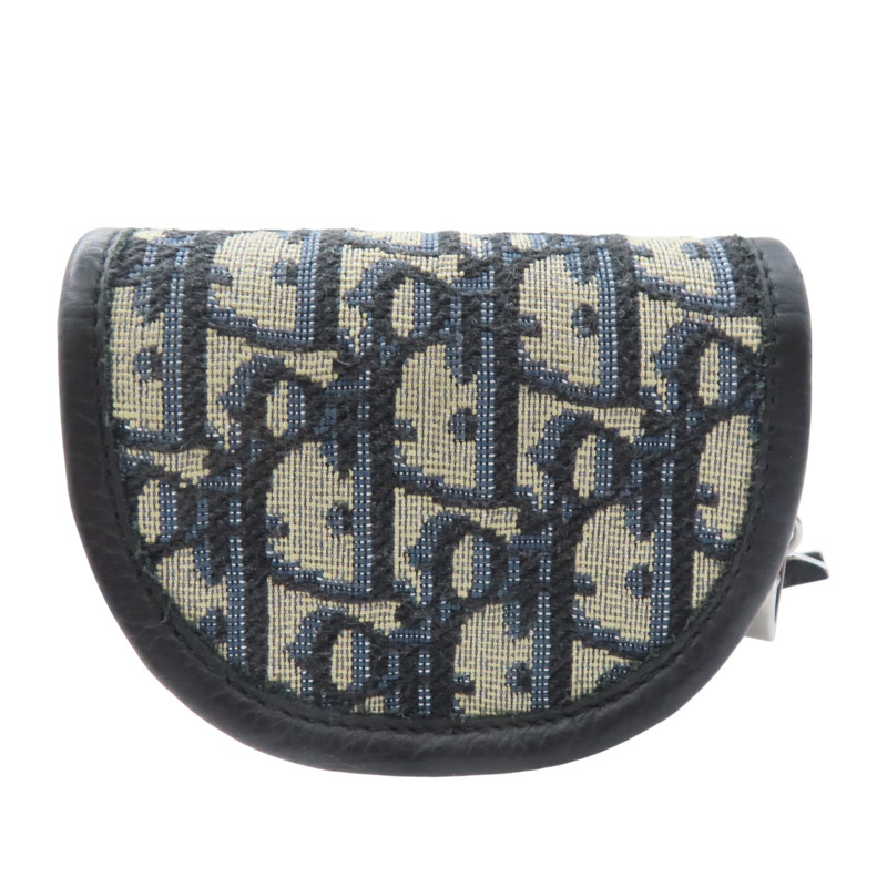 藍色 緹花帆布 AirPods耳機包 零錢包【Dior 迪奧】-1