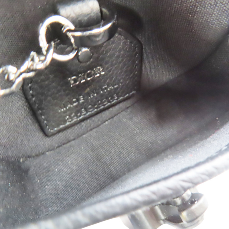 藍色 緹花帆布 AirPods耳機包 零錢包【Dior 迪奧】-4