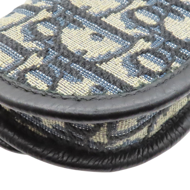 藍色 緹花帆布 AirPods耳機包 零錢包【Dior 迪奧】-8