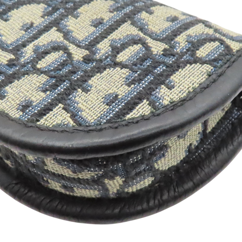 藍色 緹花帆布 AirPods耳機包 零錢包【Dior 迪奧】-9