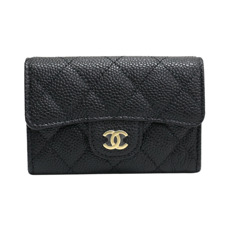 黑色 菱格紋 荔枝紋 牛皮 卡夾 名片夾 AP0214【CHANEL 香奈兒】 AP0214-0
