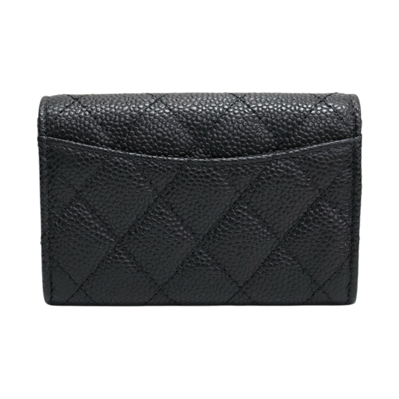 黑色 菱格紋 荔枝紋 牛皮 卡夾 名片夾 AP0214【CHANEL 香奈兒】 AP0214-1