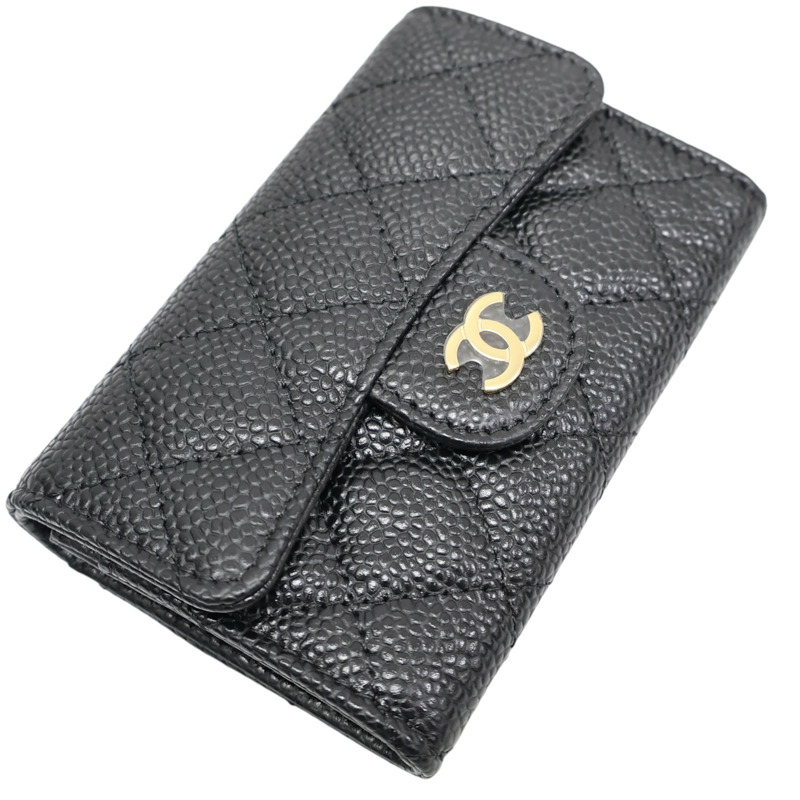 黑色 菱格紋 荔枝紋 牛皮 卡夾 名片夾 AP0214【CHANEL 香奈兒】 AP0214-2