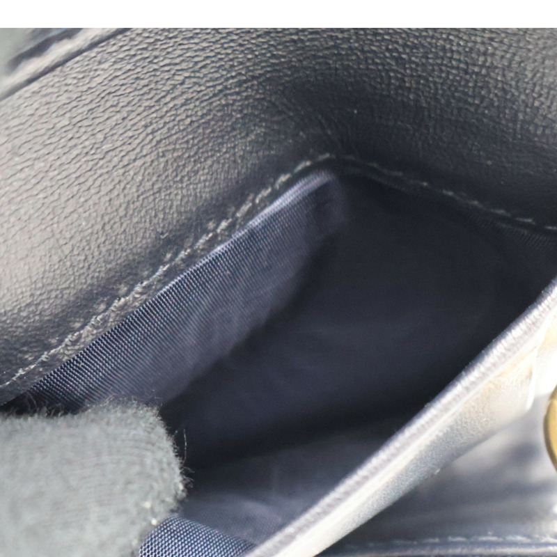 藍色 緹花帆布 扣式 短夾【Dior 迪奧】-6