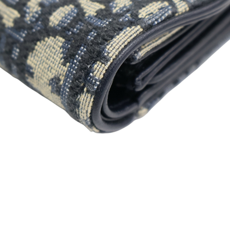 藍色 緹花帆布 扣式 短夾【Dior 迪奧】-14