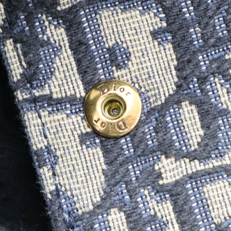 藍色 緹花帆布 扣式 短夾【Dior 迪奧】-16