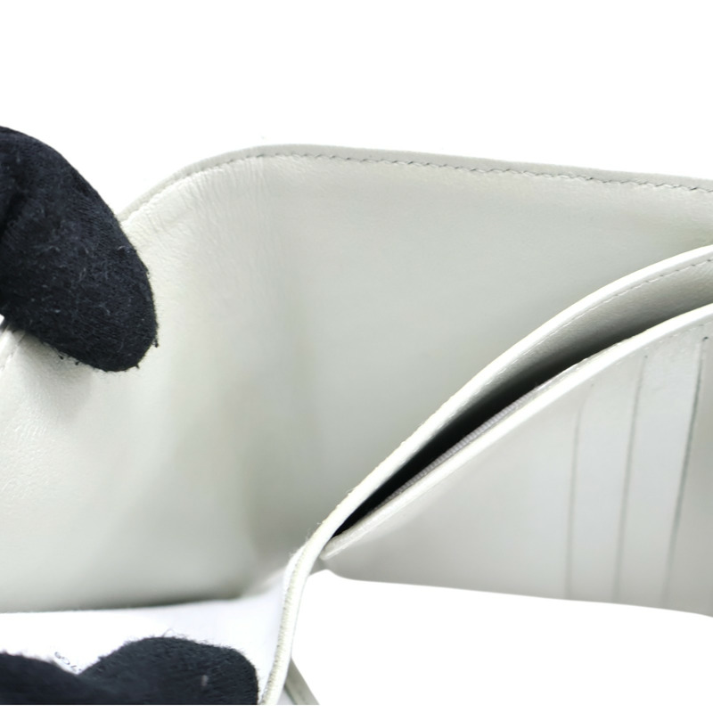 銀色 菱格紋 羊皮 扣式 短夾【CHANEL 香奈兒】-5