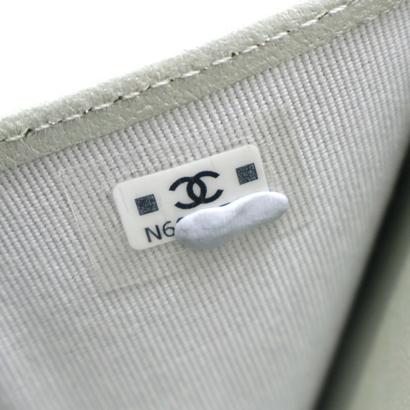 銀色 菱格紋 羊皮 扣式 短夾【CHANEL 香奈兒】-9