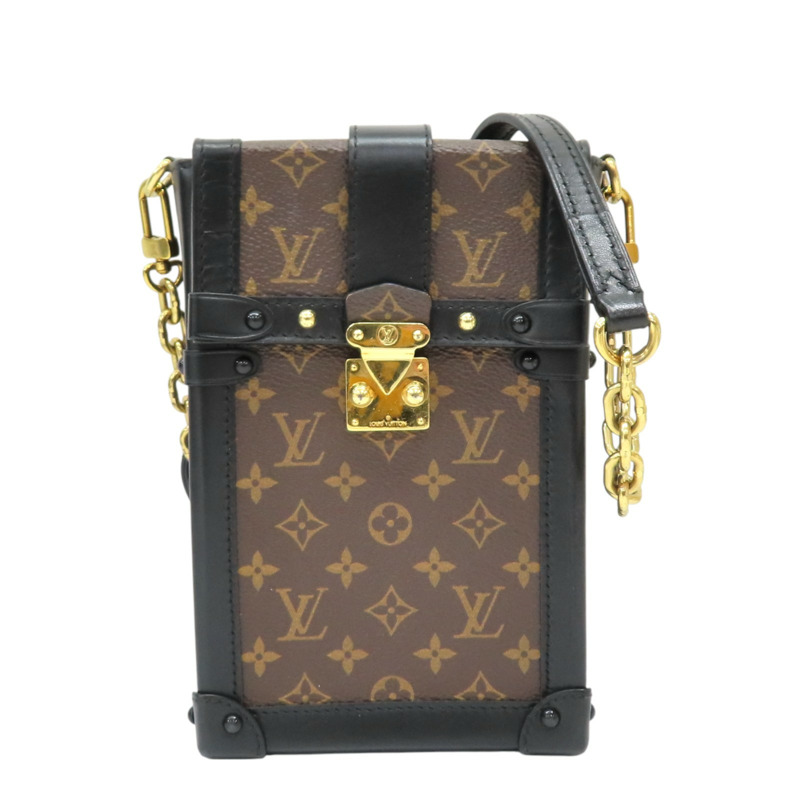 棕色 原花帆布 Pochette 行李箱 垂直 肩背包 M63913【LOUIS VUITTON LV 路易威登】 M63913-0