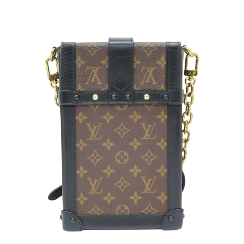 棕色 原花帆布 Pochette 行李箱 垂直 肩背包 M63913【LOUIS VUITTON LV 路易威登】 M63913-1