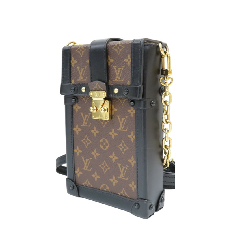 棕色 原花帆布 Pochette 行李箱 垂直 肩背包 M63913【LOUIS VUITTON LV 路易威登】 M63913-2