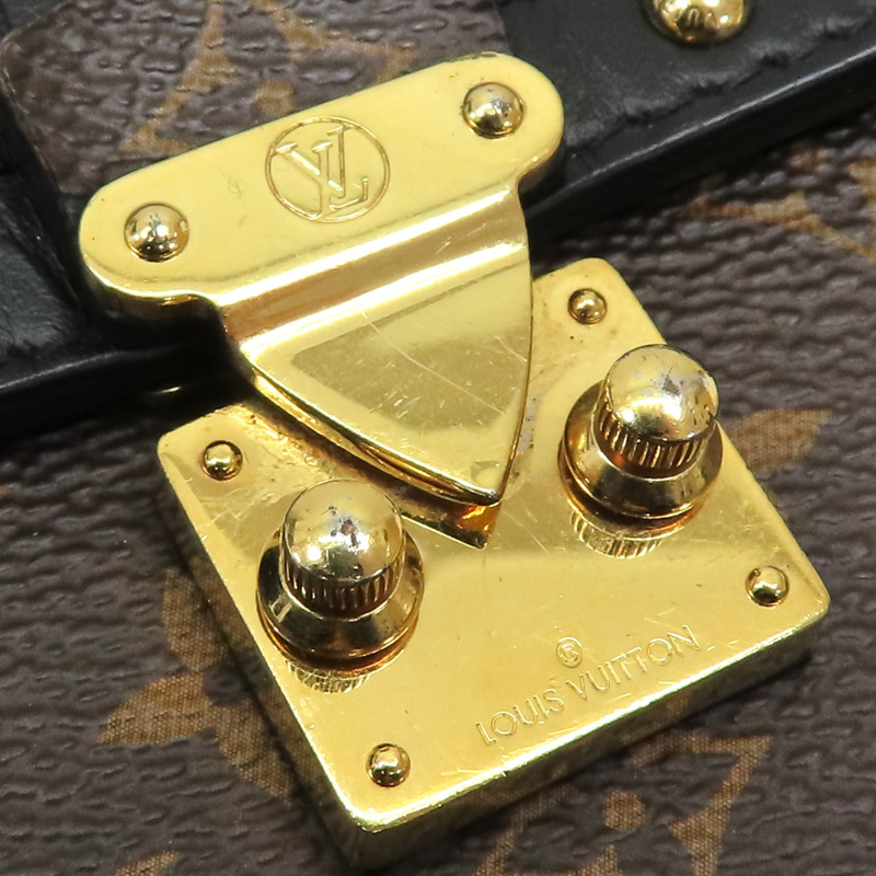棕色 原花帆布 Pochette 行李箱 垂直 肩背包 M63913【LOUIS VUITTON LV 路易威登】 M63913-12