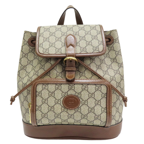 烏木色 GG Supreme PVC塗層帆布 後背包【GUCCI 古馳】 674147