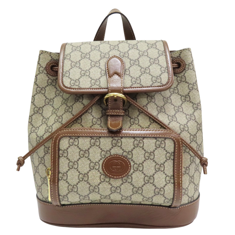 烏木色 GG Supreme PVC塗層帆布 後背包【GUCCI 古馳】 674147-0