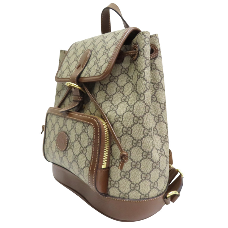 烏木色 GG Supreme PVC塗層帆布 後背包【GUCCI 古馳】 674147-2