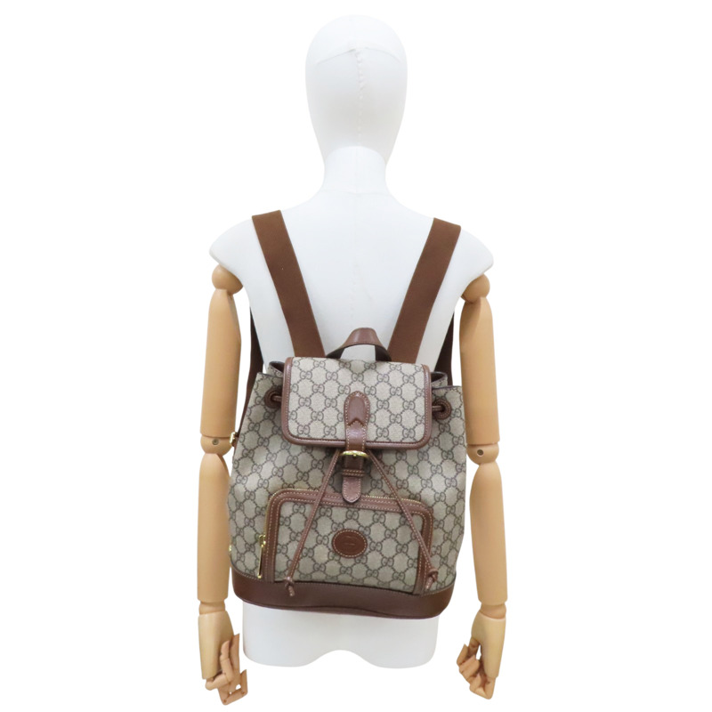 烏木色 GG Supreme PVC塗層帆布 後背包【GUCCI 古馳】 674147-9