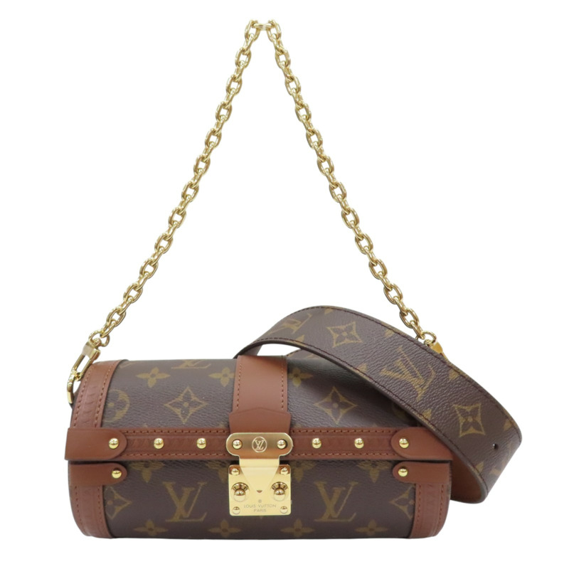 棕色 原花帆布 Papillon Trunk 金扣手挽肩背兩用袋【LOUIS VUITTON LV 路易威登】 M57835-0