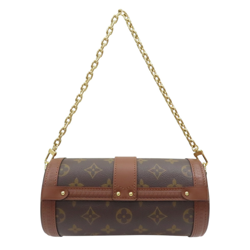 棕色 原花帆布 Papillon Trunk 金扣手挽肩背兩用袋【LOUIS VUITTON LV 路易威登】 M57835-2