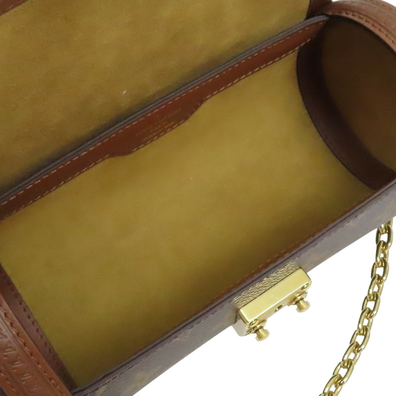 棕色 原花帆布 Papillon Trunk 金扣手挽肩背兩用袋【LOUIS VUITTON LV 路易威登】 M57835-4