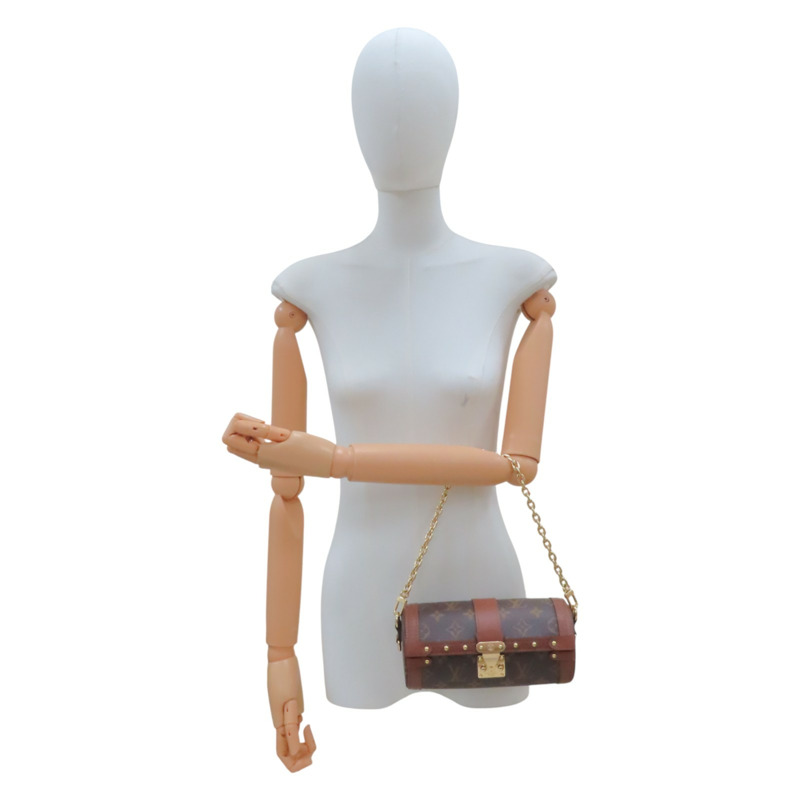 棕色 原花帆布 Papillon Trunk 金扣手挽肩背兩用袋【LOUIS VUITTON LV 路易威登】 M57835-6