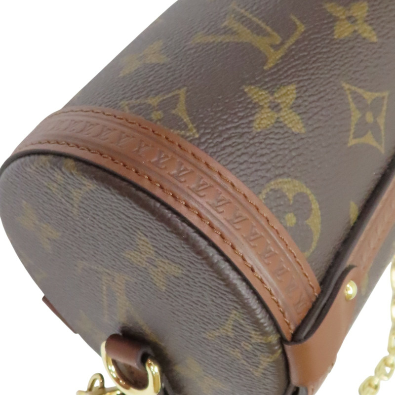 棕色 原花帆布 Papillon Trunk 金扣手挽肩背兩用袋【LOUIS VUITTON LV 路易威登】 M57835-10