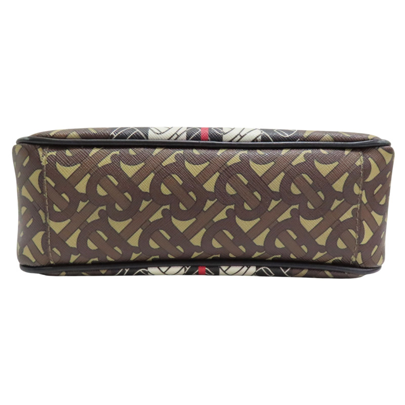 棕/黑色 PVC塗層帆布 TB Monogram Stripe 相機包 肩背包【BURBERRY 巴寶莉】 8021661-3