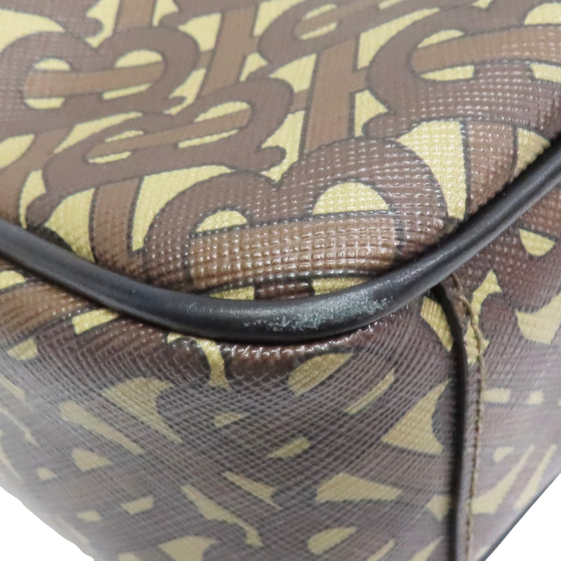 棕/黑色 PVC塗層帆布 TB Monogram Stripe 相機包 肩背包【BURBERRY 巴寶莉】 8021661-8