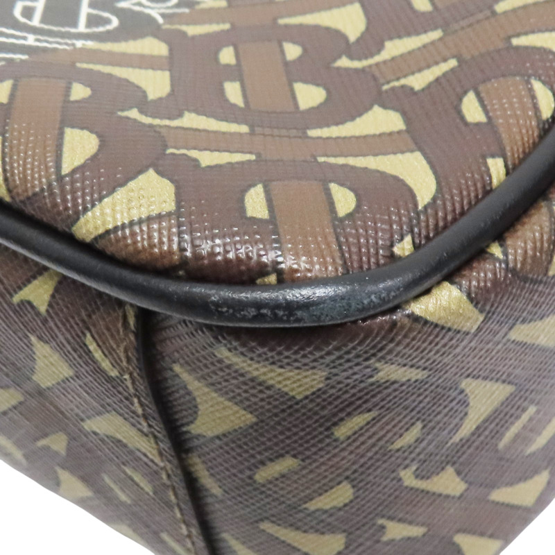 棕/黑色 PVC塗層帆布 TB Monogram Stripe 相機包 肩背包【BURBERRY 巴寶莉】 8021661-9