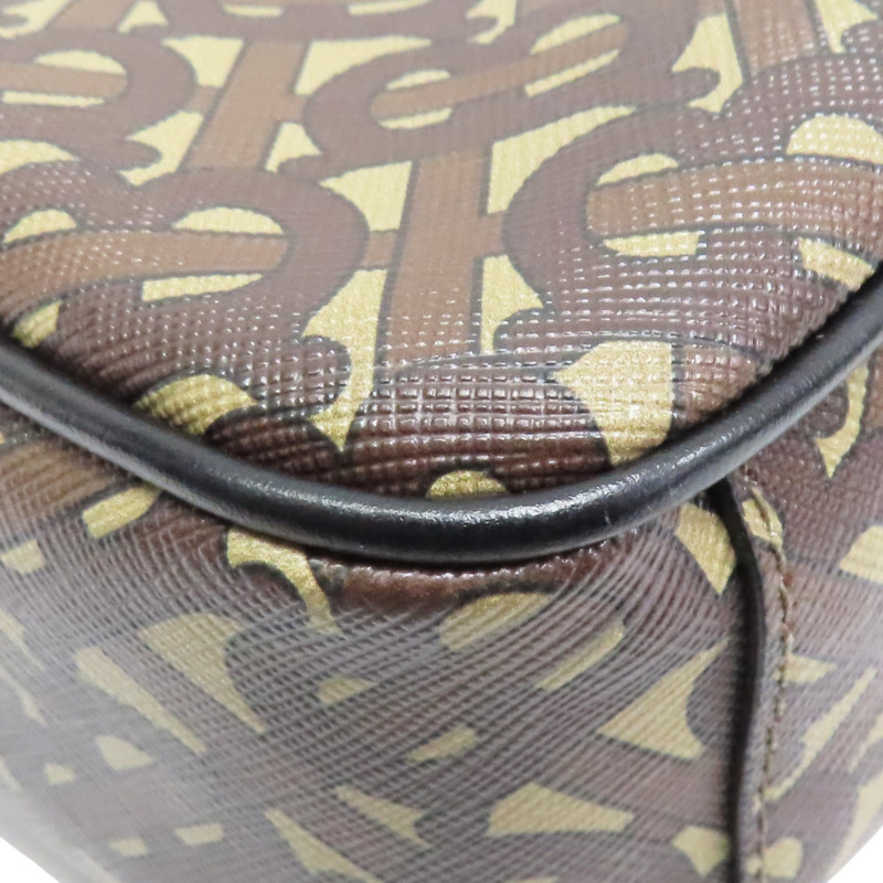 棕/黑色 PVC塗層帆布 TB Monogram Stripe 相機包 肩背包【BURBERRY 巴寶莉】 8021661-11