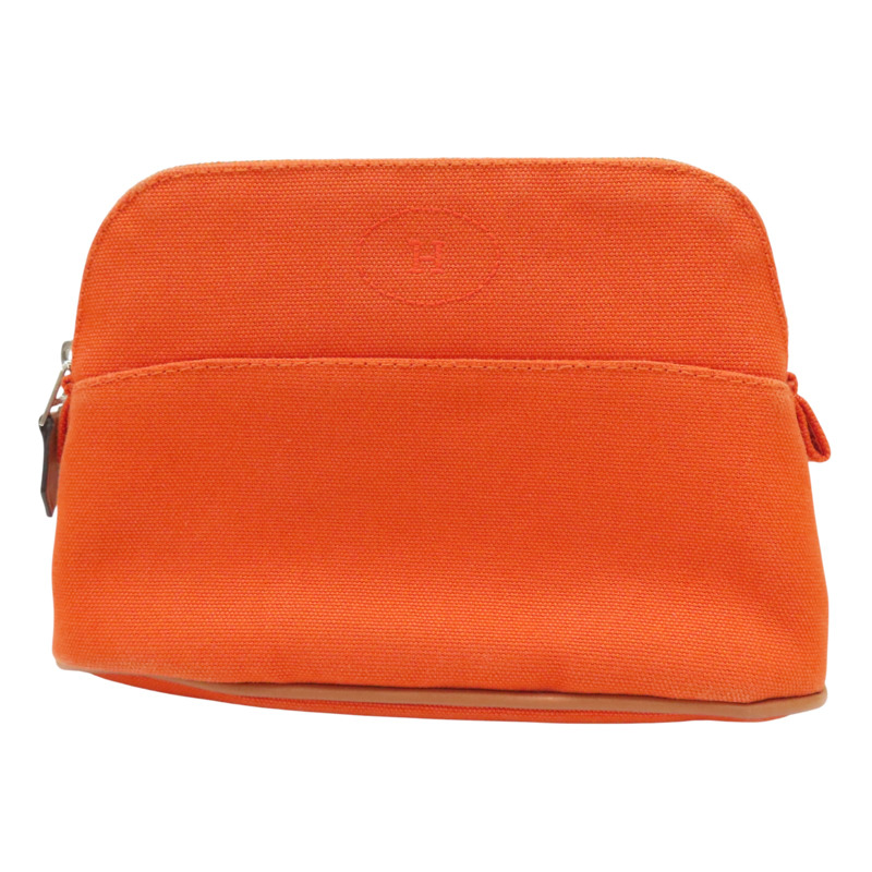 橘色 帆布 Bolide 拉鍊收納包【HERMES 愛馬仕】 H104773M-0