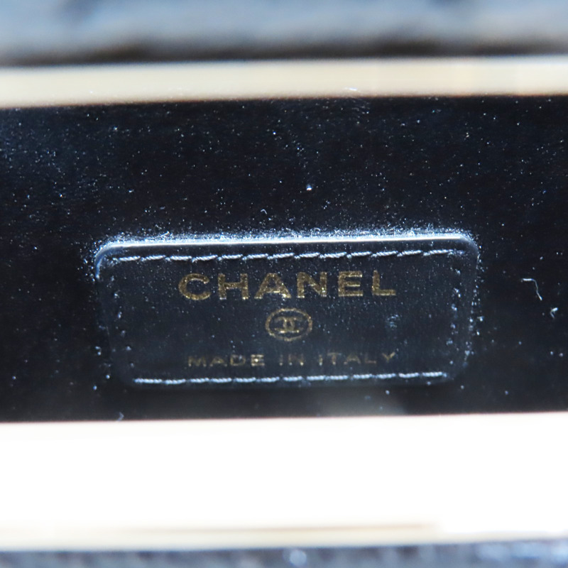 黑色 菱格紋 荔枝牛皮 鍊帶 肩背包 淡金釦【CHANEL 香奈兒】 AS3314-5