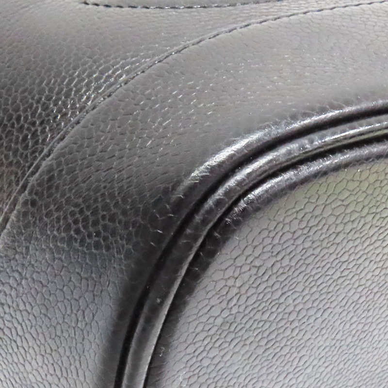 黑色 荔枝牛皮 Vintage Vanity 手提包 金釦【CHANEL 香奈兒】-9