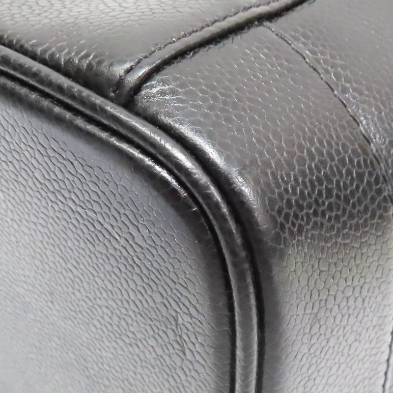 黑色 荔枝牛皮 Vintage Vanity 手提包 金釦【CHANEL 香奈兒】-12