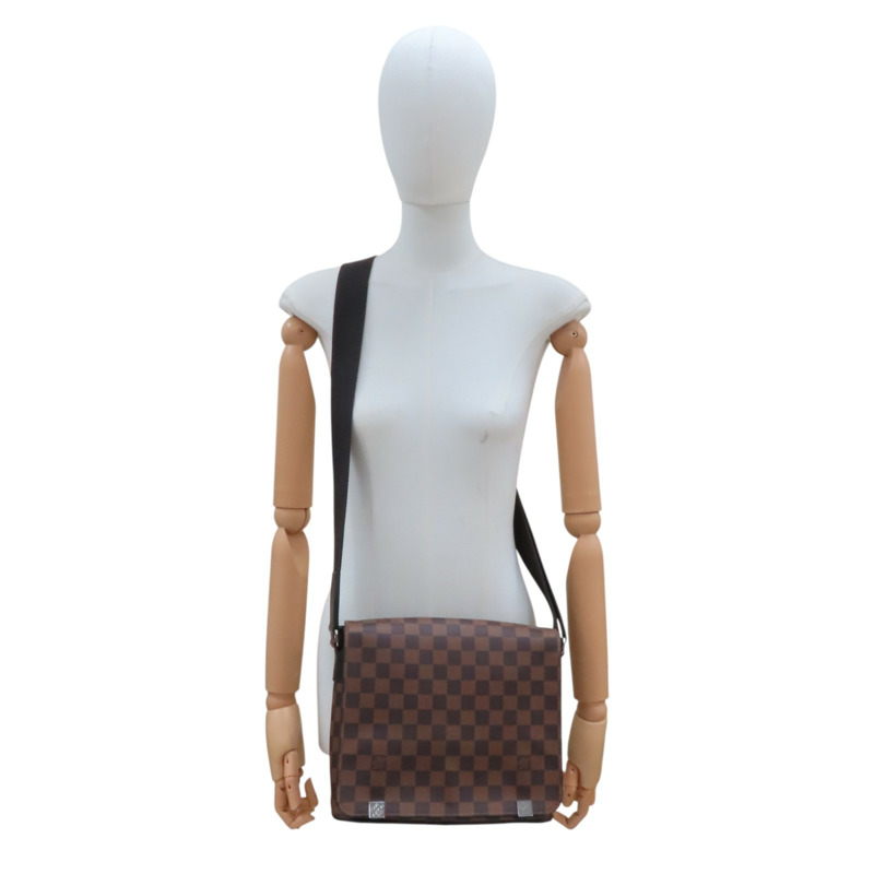 棕色 棋盤格帆布 DISTRICT 翻蓋斜背包【LOUIS VUITTON LV 路易威登】 N41031-9