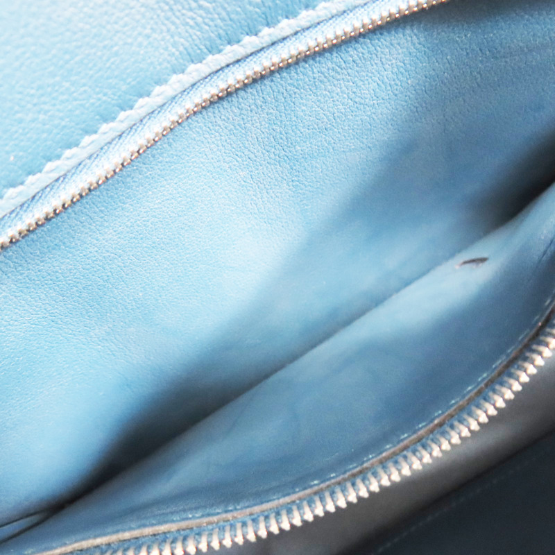 瑪瑙藍 Evercolor牛皮 Berline 28 肩背包 口P刻 銀釦【HERMES 愛馬仕】-5