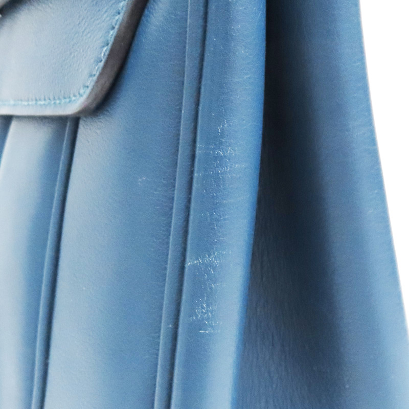 瑪瑙藍 Evercolor牛皮 Berline 28 肩背包 口P刻 銀釦【HERMES 愛馬仕】-11