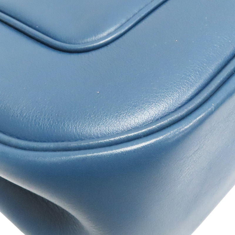 瑪瑙藍 Evercolor牛皮 Berline 28 肩背包 口P刻 銀釦【HERMES 愛馬仕】-12