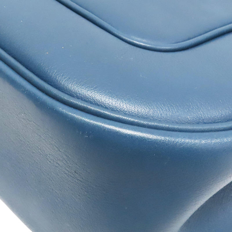 瑪瑙藍 Evercolor牛皮 Berline 28 肩背包 口P刻 銀釦【HERMES 愛馬仕】-13