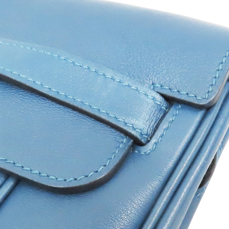 瑪瑙藍 Evercolor牛皮 Berline 28 肩背包 口P刻 銀釦【HERMES 愛馬仕】-16