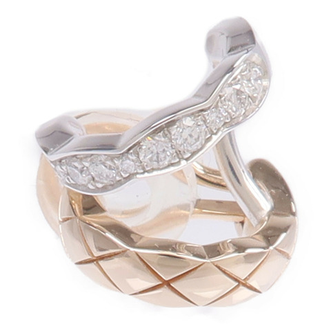 CHANEL 18K白金/玫瑰金Coco Crush Earring Cilp鑽石耳環