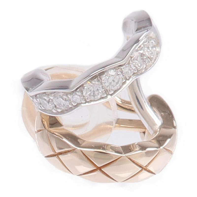 CHANEL 18K白金/玫瑰金Coco Crush Earring Cilp鑽石耳環-0
