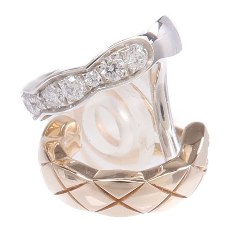 CHANEL 18K白金/玫瑰金Coco Crush Earring Cilp鑽石耳環-1