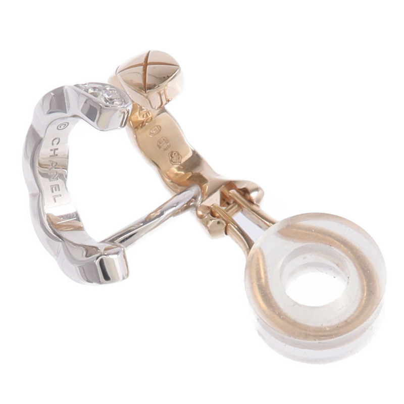 CHANEL 18K白金/玫瑰金Coco Crush Earring Cilp鑽石耳環-3