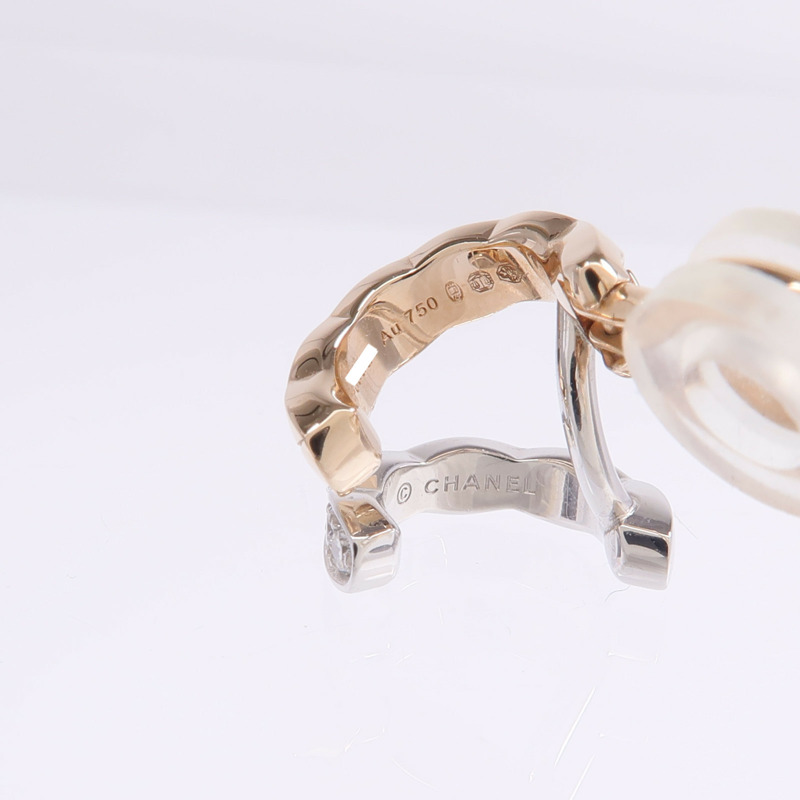 CHANEL 18K白金/玫瑰金Coco Crush Earring Cilp鑽石耳環-5