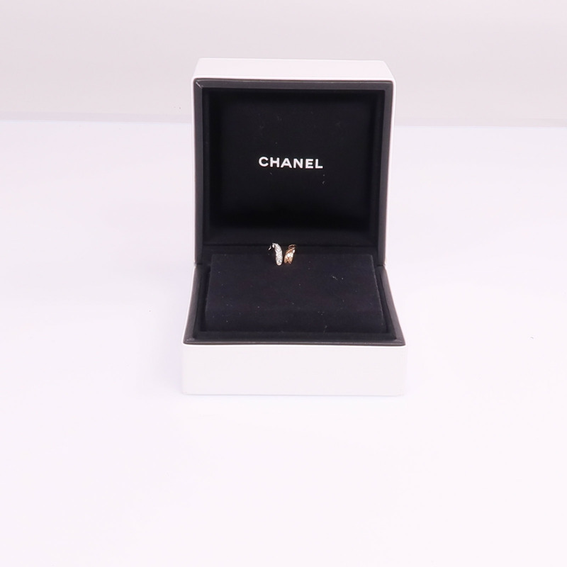 CHANEL 18K白金/玫瑰金Coco Crush Earring Cilp鑽石耳環-6