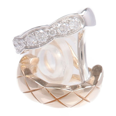 CHANEL 18K白金/玫瑰金Coco Crush Earring Cilp鑽石耳環
